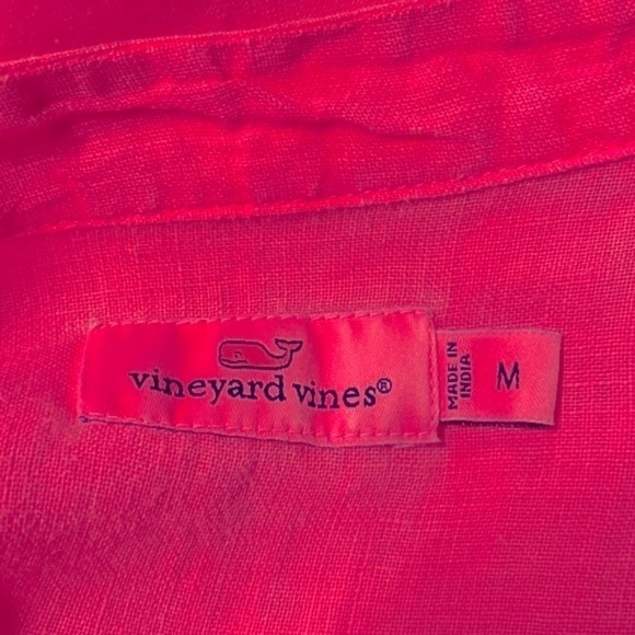 Vineyard Vines 100% Linen V-Neck Tunic Top Bright Pink Size Medium - Picture 7 of 8